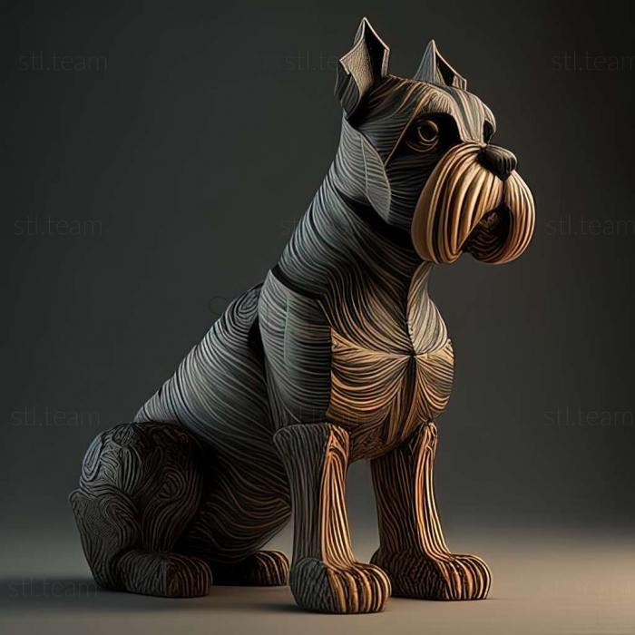 3D model Zwergschnauzer dog (STL)